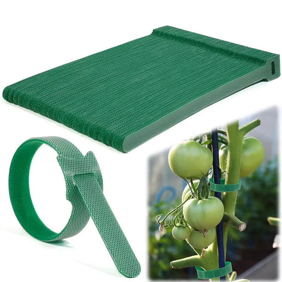 Florist Supp - Reusable Green Plant Ties Nylon Hook