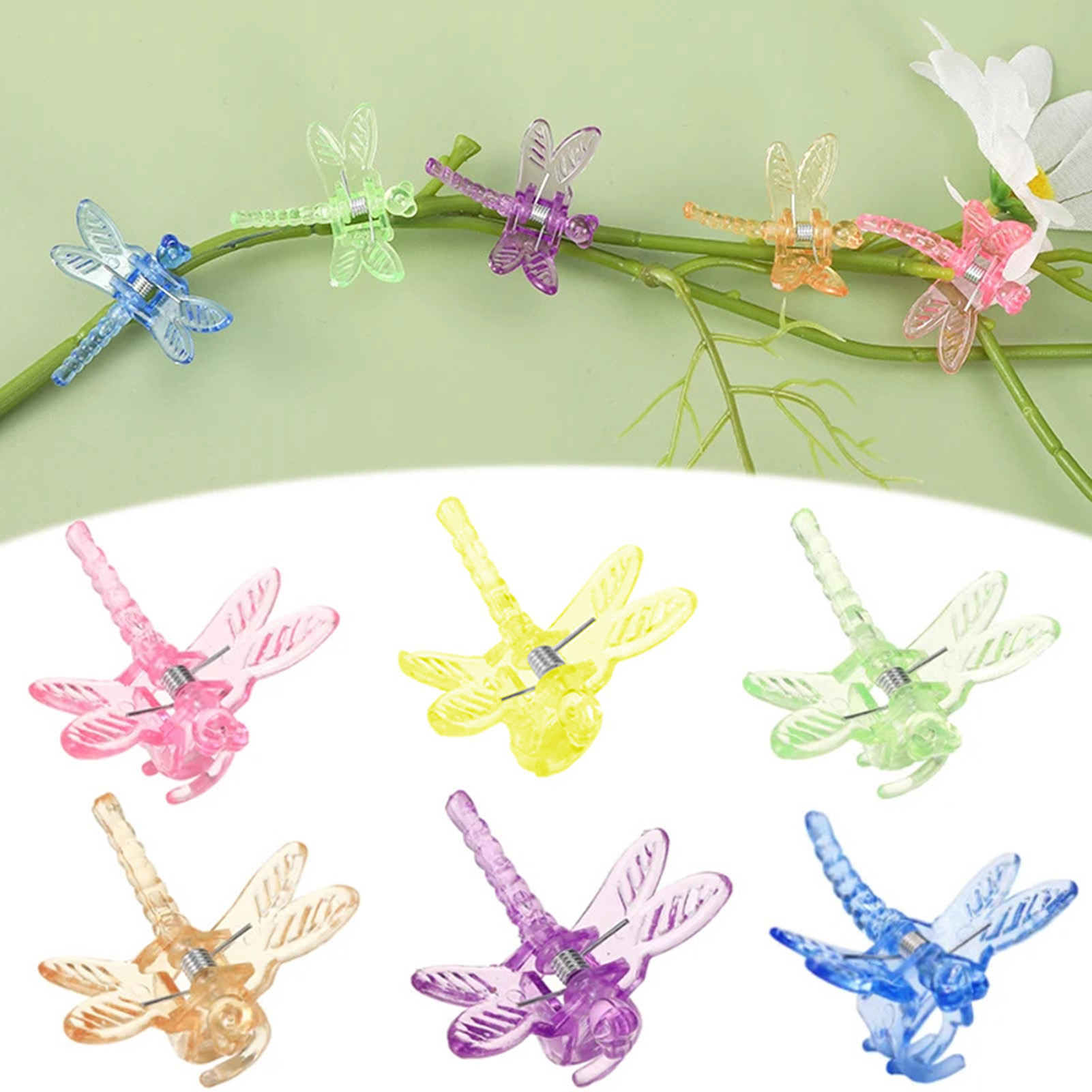Florist Supp - 100pcs Plant Orchid Clips Transparent Color