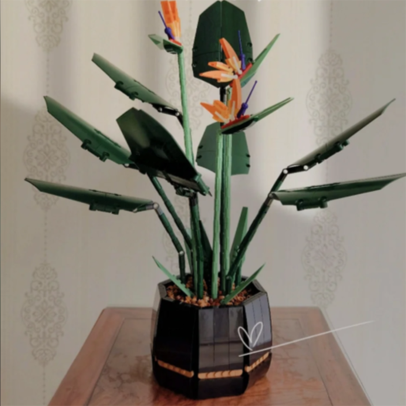 Florist Supp - 1378PCS Paradise Bird Potted Plant Building