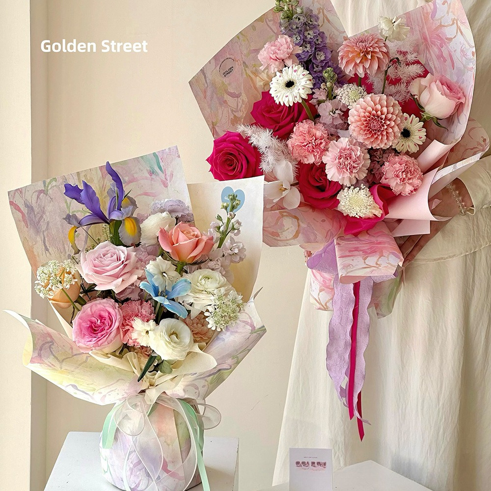 Colorful Romantic Oil Painting - đánh giá và giá Flower Wrap Kraft