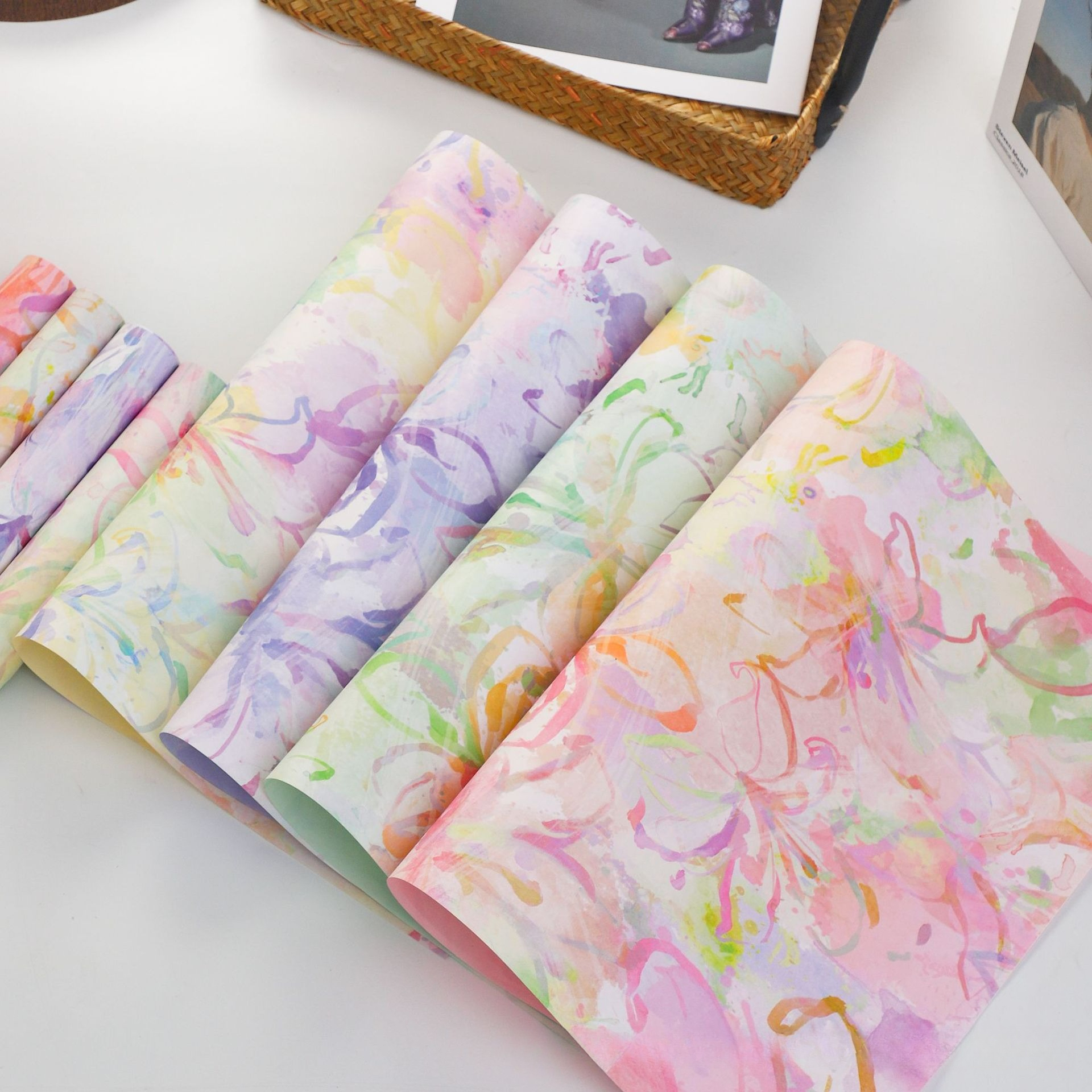 Colorful Romantic Oil Painting - đánh giá và giá Flower Wrap Kraft