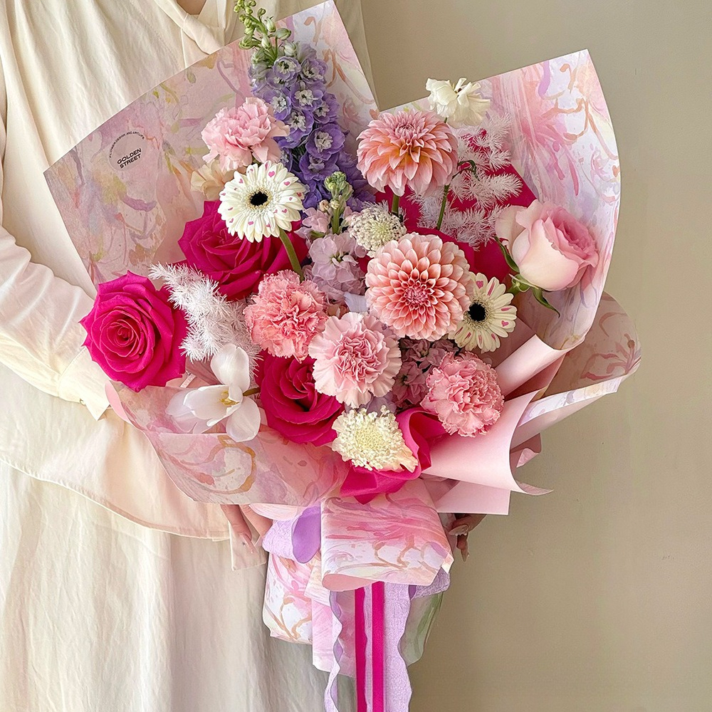 Colorful Romantic Oil Painting - đánh giá và giá Flower Wrap Kraft