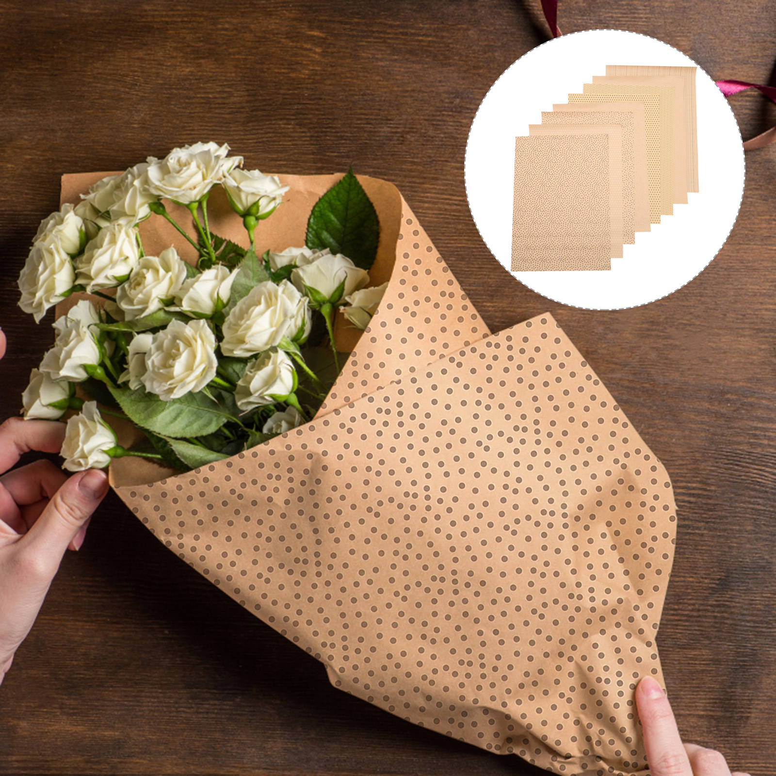 8Pcs Premium Kraft Wrapping Pa - đánh giá và giá Flower Wrap Kraft