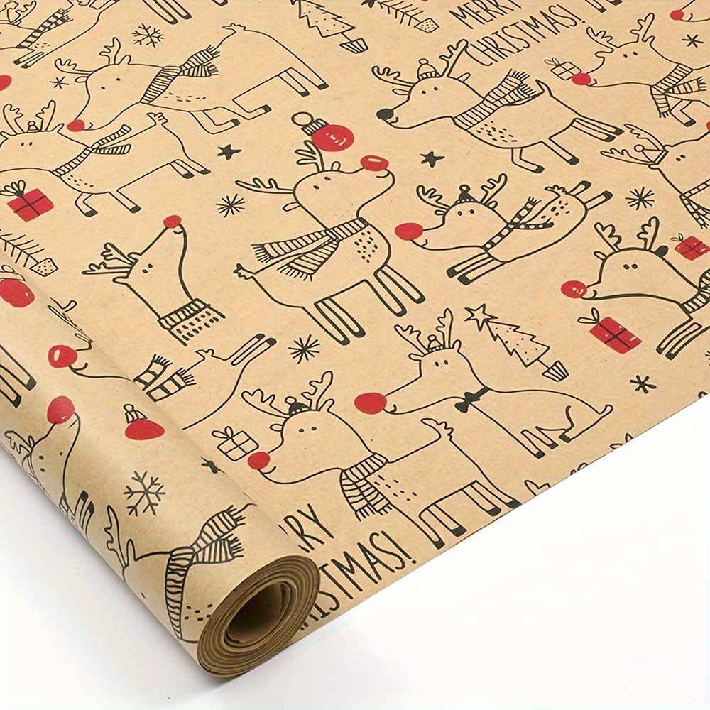 1roll Vintage Reindeer Kraft W - đánh giá và giá Flower Wrap Kraft