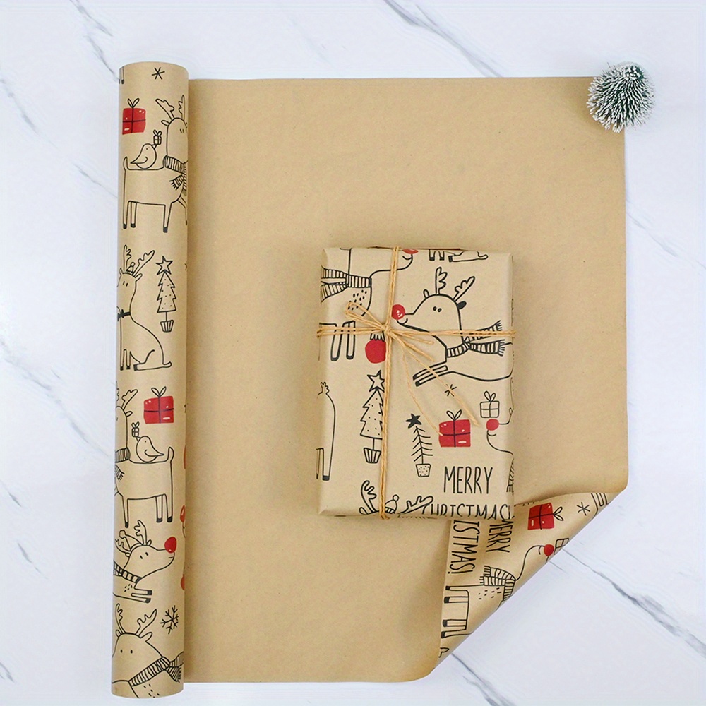 1roll Vintage Reindeer Kraft W - đánh giá và giá Flower Wrap Kraft