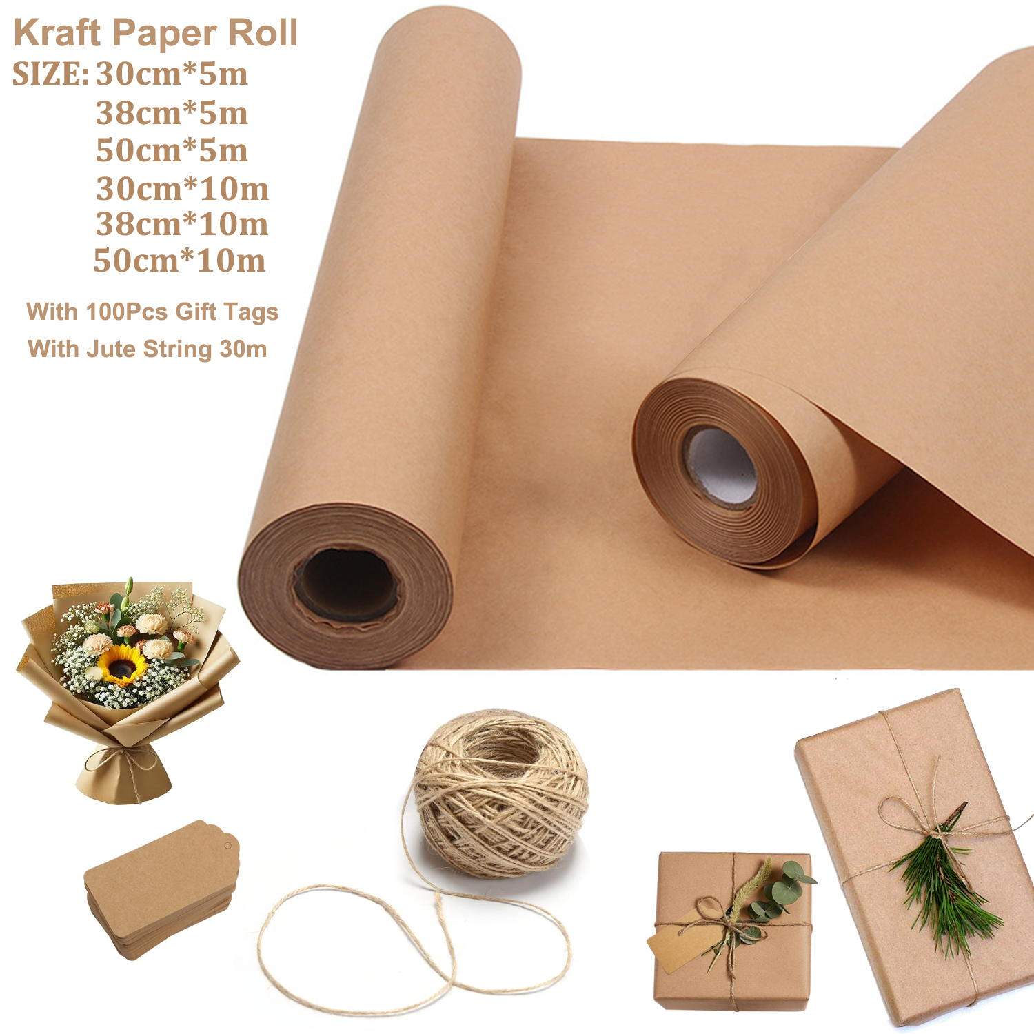 EcoFriendly Brown Kraft Paper  - đánh giá và giá Flower Wrap Kraft
