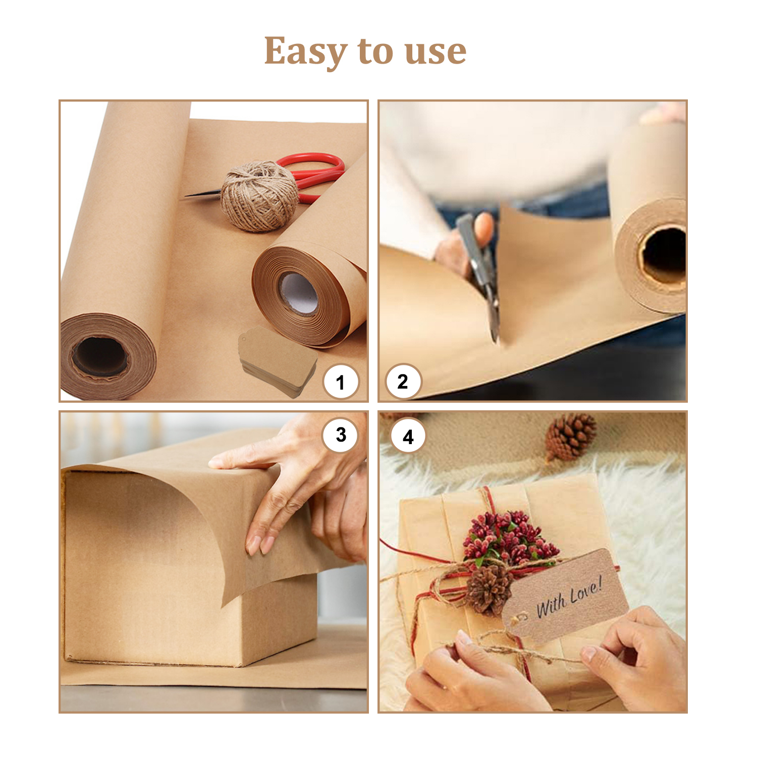 EcoFriendly Brown Kraft Paper  - đánh giá và giá Flower Wrap Kraft