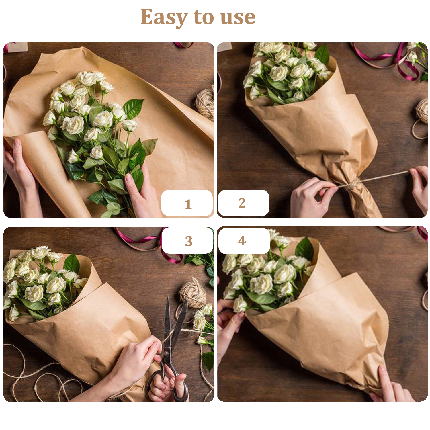 EcoFriendly Brown Kraft Paper  - đánh giá và giá Flower Wrap Kraft