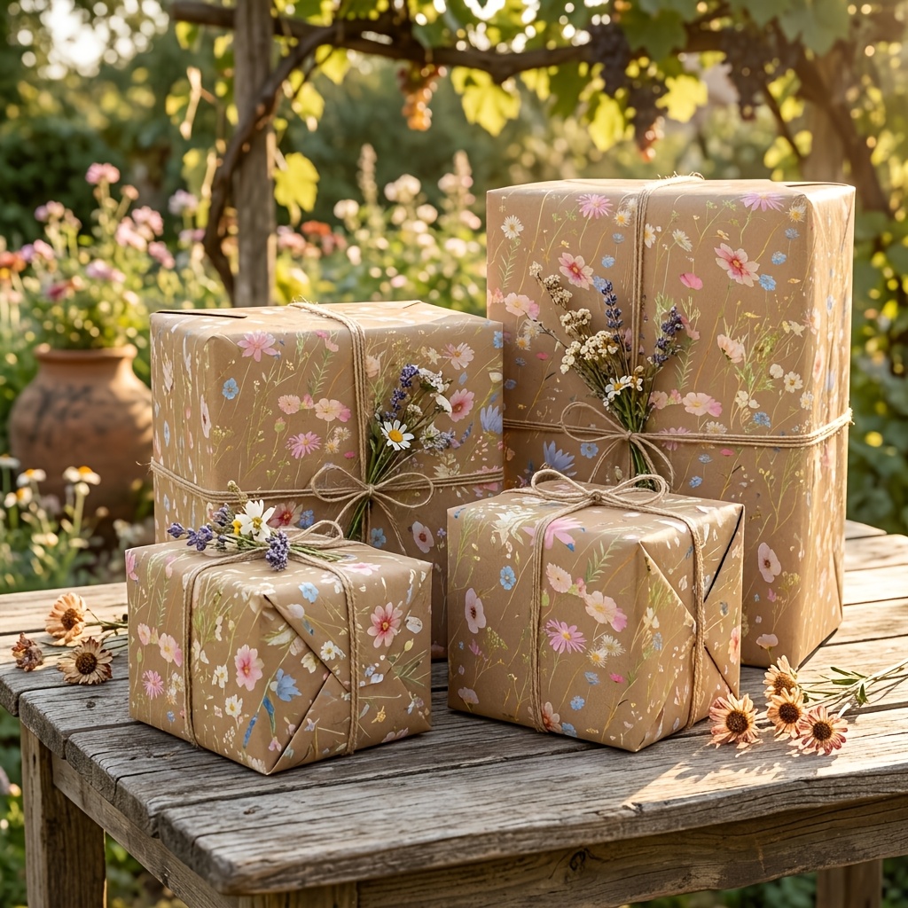 1 Roll of Vintage Forest Flora - đánh giá và giá Flower Wrap Kraft